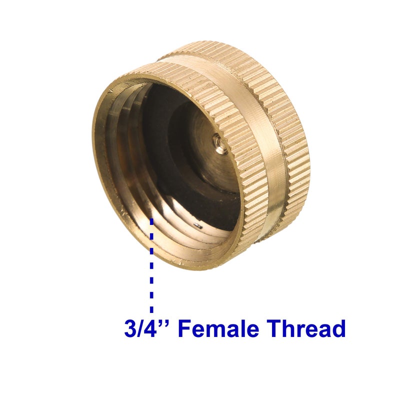 M MINGLE Garden Hose Female End Cap  Brass Spigot Cap  3/4 Inch  4-Pack with Extra 12 Washers - Image 4
